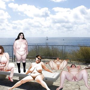 Naked BBWs outdoor