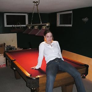 big tit pool table girl