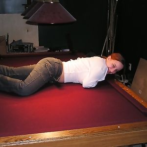 big tit pool table girl