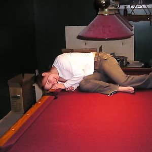 big tit pool table girl