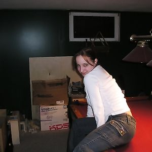 big tit pool table girl