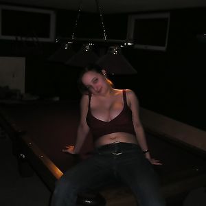 big tit pool table girl