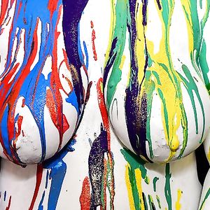 1-11-18 Body Painting My Wife's Big Tits