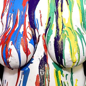 1-11-18 Body Painting My Wife's Big Tits