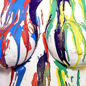 1-11-18 Body Painting My Wife's Big Tits