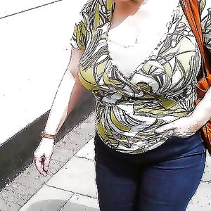 Grannies with big boobs! Amateur voyeuristic! - amateur