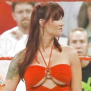 Wanking over Amy Dumas (Lita) - big boobs