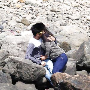 My desi GF  holding dick on public place - asian