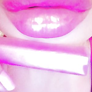 Freakishly large and fake lips - blonde