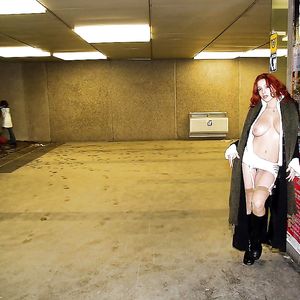 Jana in public - big boobs