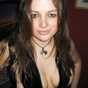 Busty girl in latex dress - amateur