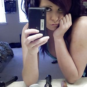 Super Busty Punk College Girl Gets Totally Nude - tits