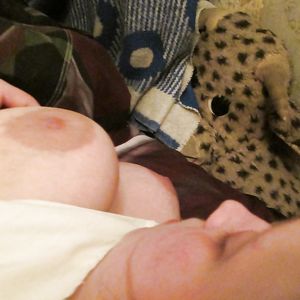 Touching her big tits - nipples