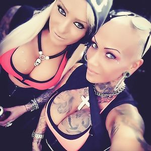 Mila Elaine - german tattood bimbo inked up big tits - bimbo