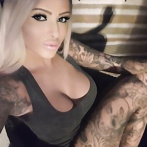 Mila Elaine - german tattood bimbo inked up big tits - bimbo