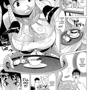 Summer tanned breast cafe - cartoon