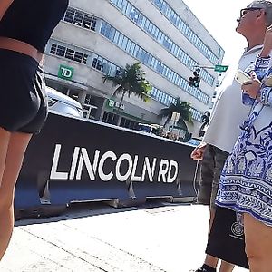 Candid voyeur hottie in gym shorts big tits shopping - booty