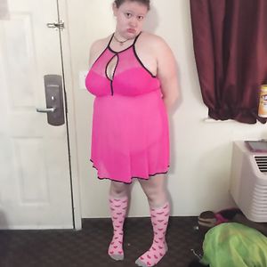 Pink Lingerie BBW Teen With Big Tits - sexy lingerie