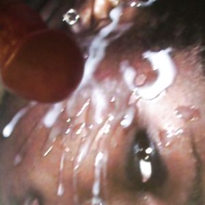 cum on black face - amateur