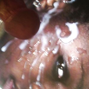 cum on black face - amateur