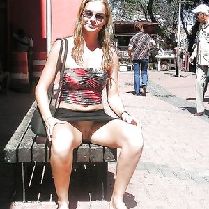 Exhibition on the outside ... - big boobs