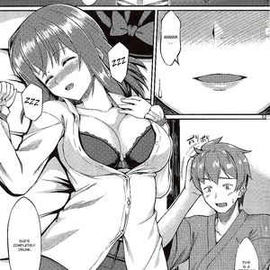 Busty girl at halloween party - cartoon