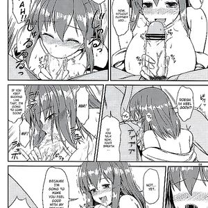 Busty girl at halloween party - cartoon