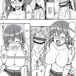 Busty girl at halloween party - cartoon