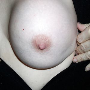 Horny wife beautiful tits - brunette