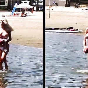 Courtney Stodden Topless at the Beach - big boobs