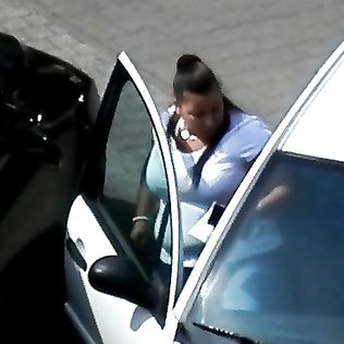 candid busty bbw wife in white top - voyeur