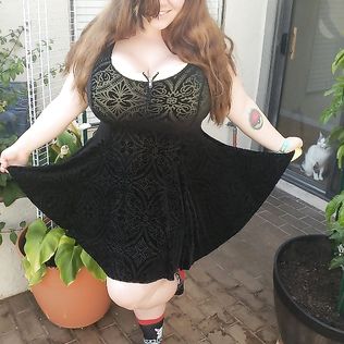 My big titted slut BBW girlfriend at new years before going out and after