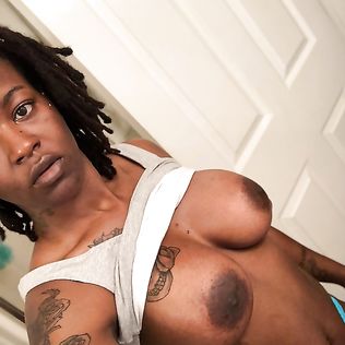 Pretty black bitch with big tits - big tits