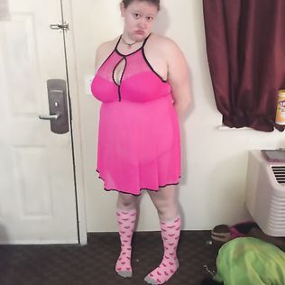 Pink Lingerie BBW Teen With Big Tits - sexy lingerie