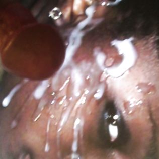 cum on black face - amateur